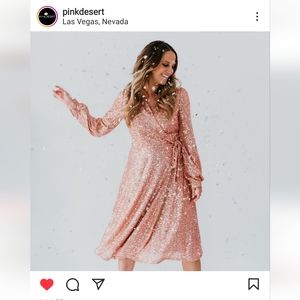 Pink Desert All That Glitters Wrap Dress
